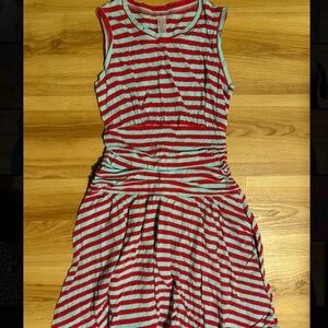 Oonagh Nanette Lepore fun casual pink and blue stripped dress